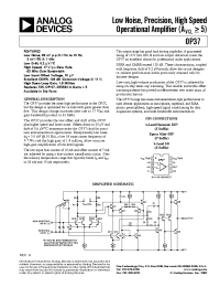 Datasheet OP37AZ manufacturer Analog Devices